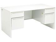 HON 38000 Series Double Pedestal Desk 60w x 30d x 29 1 2h Light Gray Light gray