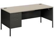 HON Metro Classic Left Pedestal Workstation Desk 66w x 30d Gray Patterned Charcoal