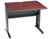 Safco Computer Desk W Reversible Top 35 1 2w x 28d x 30h Mahogany Medium Oak Black