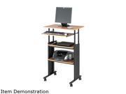 Safco 1929MO Adjustable Height Stand Up Workstation 29w x 22d x 49h Oak