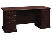 Bush Syndicate Double Pedestal Desk 72 1 4w x 30d x 30h Mocha Cherry Carton 2