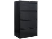 Alera LA54 3054BL Four Drawer Lateral File Cabinet 30w x 19 1 4d x 54h Black