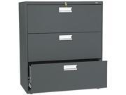 HON 683LS 600 Series Three Drawer Lateral File 36w x19 1 4d Charcoal