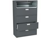 HON 695LS 600 Series Five Drawer Lateral File 42w x19 1 4d Charcoal