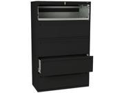 HON 795LP 700 Series Five Drawer Lateral File w Roll Out Posting Shelves 42w Black