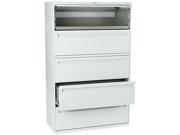 HON 795LQ 700 Series Five Drwr Lateral File w Roll Out Posting Shelves 42w Light Gray