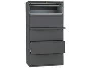 HON 885LS 800 Series Five Drawer Lateral File Roll Out Posting Shelves 36w x 67h Charcl