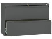 HON 892LS 800 Series Two Drawer Lateral File 42w x 19 1 4d x 28 3 8h Charcoal