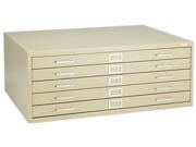 Safco 4994TSR Five Drawer Steel Flat File 40 3 8w x 29 3 8d x 16 1 2h Tropic Sand