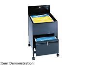 Safco 5365BL Locking Mobile Tub File With Drawer Legal Size 20w x 26d x 28h Black