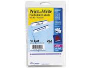 Avery 05200 Print or Write File Folder Labels 11 16 x 3 7 16 White Dark Blue Bar 252 Pack