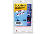 Avery 05201 Print or Write File Folder Labels 11 16 x 3 7 16 White Dark Red Bar 252 Pack