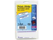 Avery 05204 Print or Write File Folder Labels 11 16 x 3 7 16 White Purple Bar 252 Pack