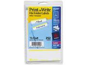 Avery 05209 Print or Write File Folder Labels 11 16 x 3 7 16 White Yellow Bar 252 Pack