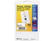 Avery 05430 Print or Write Removable Multi Use Labels 3 4 x 1 1 2 White 504 Pack