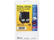 Avery 05440 Print or Write Removable Multi Use Labels 1 1 2 x 3 White 150 Pack