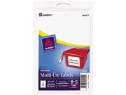 Avery 05444 Print or Write Removable Multi Use Labels 2 x 4 White 100 Pack