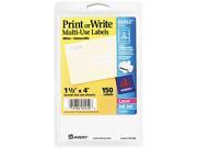 Avery 05452 Print or Write Removable Multi Use Labels 1 1 2 x 4 White 150 Pack