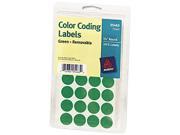 Avery 05463 Print or Write Removable Color Coding Labels 3 4in dia Green 1008 Pack