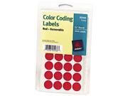 Avery 05466 Print or Write Removable Color Coding Labels 3 4in dia Red 1008 Pack