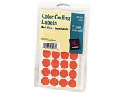 Avery 05467 Print or Write Removable Color Coding Labels 3 4in dia Neon Red 1008 Pack