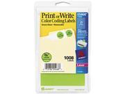 Avery 05468 Print or Write Removable Color Coding Labels 3 4in dia Neon Green 1008 Pack