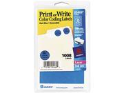 Avery 05469 Print or Write Removable Color Coding Labels 3 4in dia Dark Blue 1008 Pack