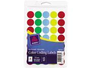 Avery 05473 See Through Removable Color Dots 3 4 dia Assorted Colors 1015 Pack