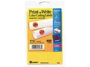 Avery 05476 Print or Write Removable Color Coding Labels 1 1 4in dia Neon Orange 400 Pack
