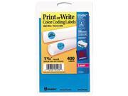 Avery 05496 Print or Write Removable Color Coding Labels 1 1 4in dia Light Blue 400 Pack
