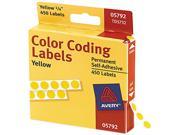 Avery 05792 Permanent Self Adhesive Color Coding Labels 1 4in dia Yellow 450 Pack