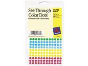 Avery 05796 See Through Removable Color Dots 1 4 dia Assorted Colors 864 Pack