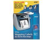 Avery 4153 Shipping Labels 2 1 8 x 4 White 140 Roll 1 Roll Box