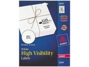 Avery 5294 High Visibility Round Laser Labels 2 1 2in dia White 300 Pack