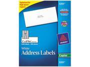 Avery 5351 Self Adhesive Address Labels for Copiers 1 x 2 13 16 White 3300 Box