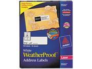 Avery 5522 White Weatherproof Laser Shipping Labels 1 1 3 x 4 700 Pack