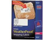 Avery 5523 White Weatherproof Laser Shipping Labels 2 x 4 500 Pack