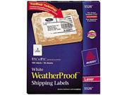 Avery 5526 White Weatherproof Laser Shipping Labels 5 1 2 x 8 1 2 100 Pack