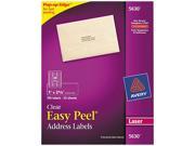 Avery 5630 Easy Peel Laser Mailing Labels 1 x 2 5 8 Clear 750 Box