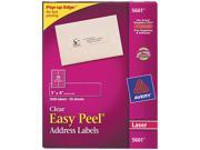 Avery 5661 Easy Peel Laser Mailing Labels 1 x 4 Clear 1000 Box