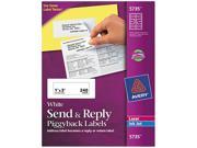 Avery 5735 Send Reply Piggyback Inkjet Laser Printer Labels 1 5 8 x 4 White 240 Pack