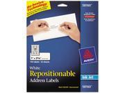 Avery 58160 Re hesive Inkjet Labels 1 x 2 5 8 White 750 Pack