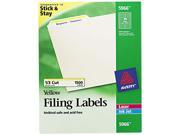 Avery 5966 Self Adhesive Laser Inkjet File Folder Labels Yellow Border 1500 Box