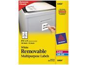 Avery 6464 Removable Inkjet Laser ID Labels 3 1 3 x 4 White 150 Pack