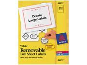 Avery 6465 Removable Inkjet Laser ID Labels 8 1 2 x 11 White 25 Pack