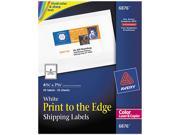 Avery 6876 Shipping Labels for Color Laser Copier 4 3 4 x 7 3 4 Matte White 50 Pack