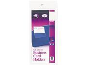Avery 73720 Self Adhesive Business Card Holders Top Load 3 1 2 x 2 Clear 10 Pack