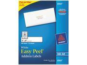 Avery 8161 Easy Peel Inkjet Address Labels 1 x 4 White 500 Pack