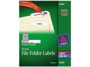 Permanent File Folder Labels Block Laser Inkjet White 750 Pack