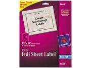 Clear Easy Peel Mailing Labels Inkjet 8 1 2 x 11 25 Pack